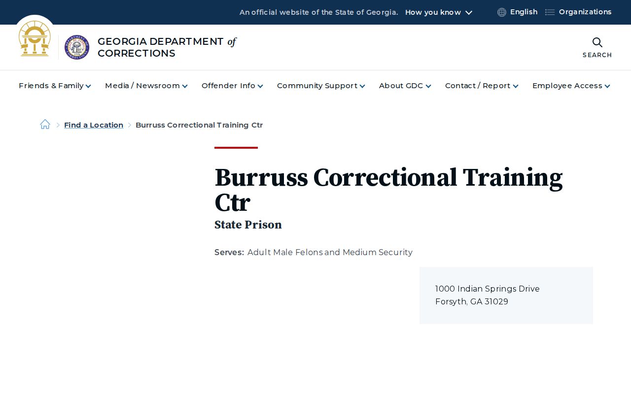 Burruss Correctional Training Center state-prison release facility profile