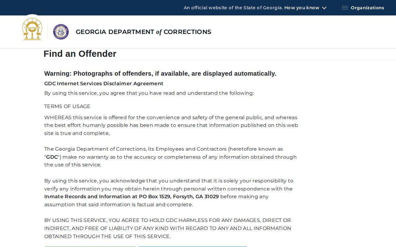 Georgia GDC offender search for Monroe County released inmates